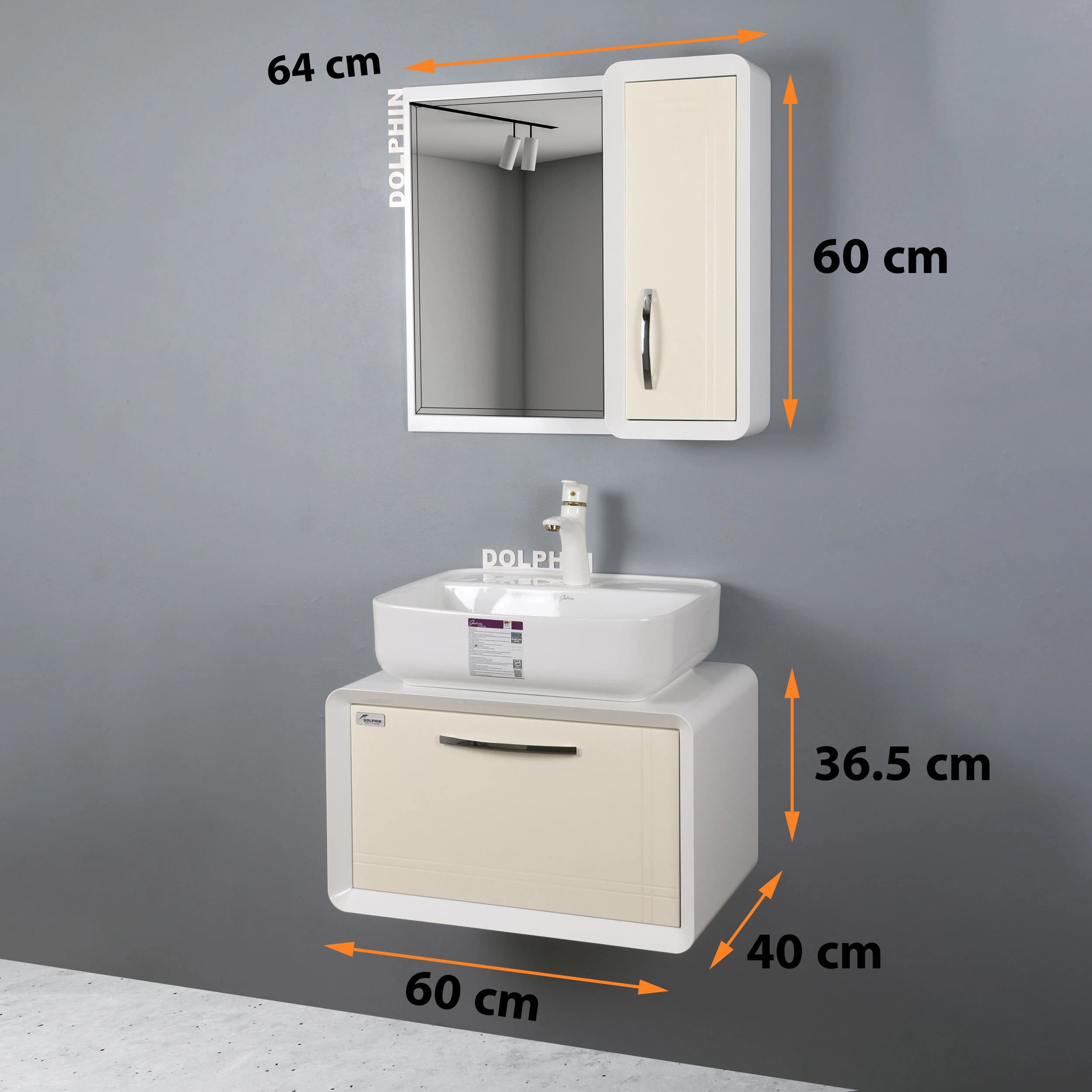 ست کابینت و روشویی دلفین مدل 1133-k به همراه آینه و باکس — تصویر ۲