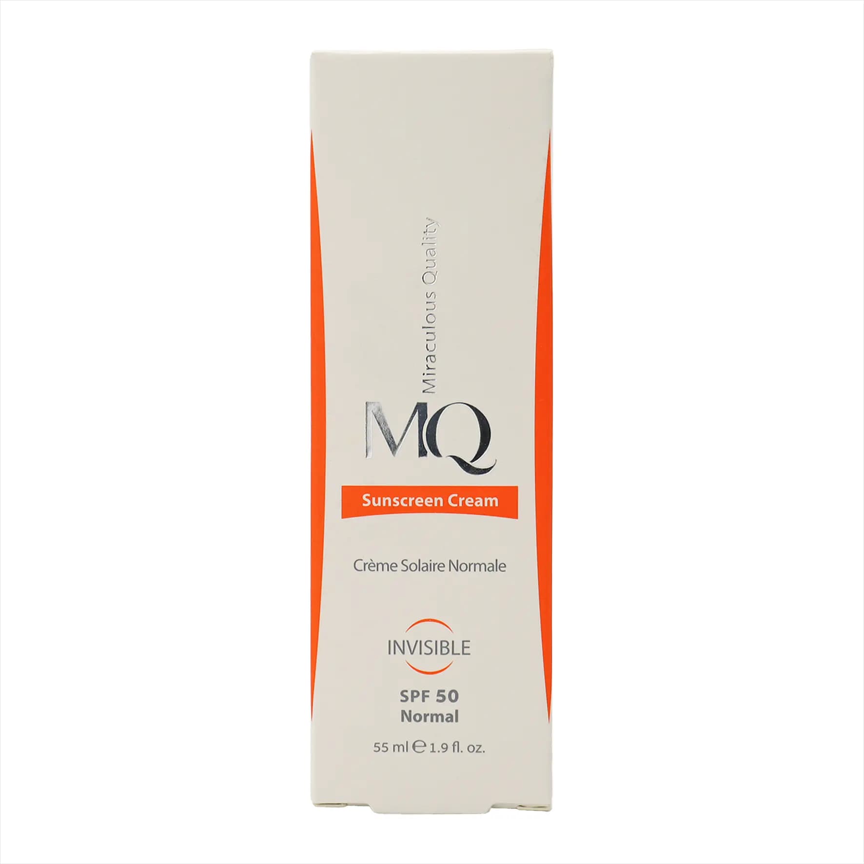 کرم ضد آفتاب پوست نرمال بی رنگ ام کیو SPF50