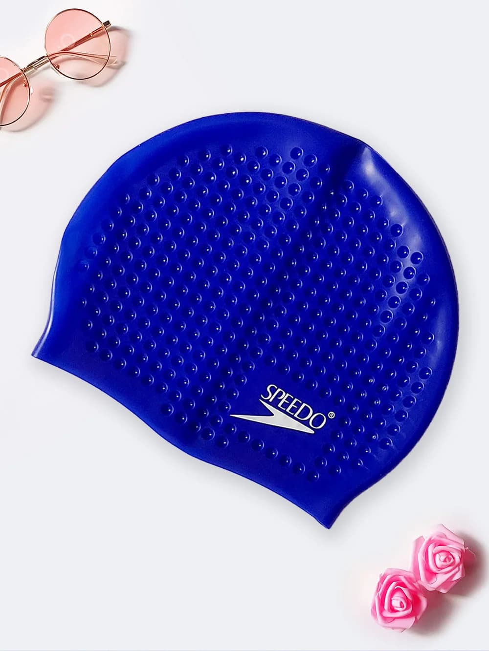 کلاه استخری زنانه سیلیکونی مارک اسپیدو ( Speedo ) زنانه و مردانه طرح توپی آبی رنگ