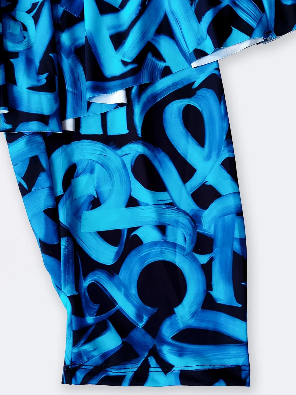 مایو اسلامی نیمه پوشیده زنانه دامنی کاپ دار اسپیدو ( Speedo ) شلوارک دار آبی — تصویر ۶