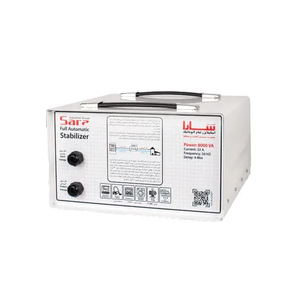 استابلایزر تمام اتوماتیک سارا مدل T138S ظرفیت 8000VA مناسب زیر کنتور — تصویر ۲