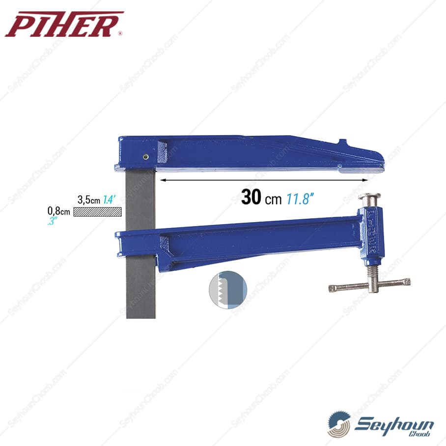 پیچ دستی 30×30 سانتی متر پیهر مدل PIHER 06030 — تصویر ۲