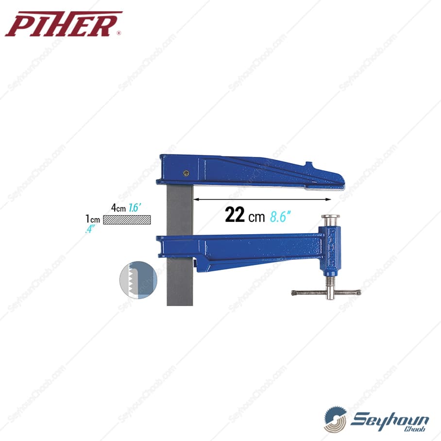 پیچ دستی 80×22 سانتی متر پیهر مدل PIHER 15080 — تصویر ۳