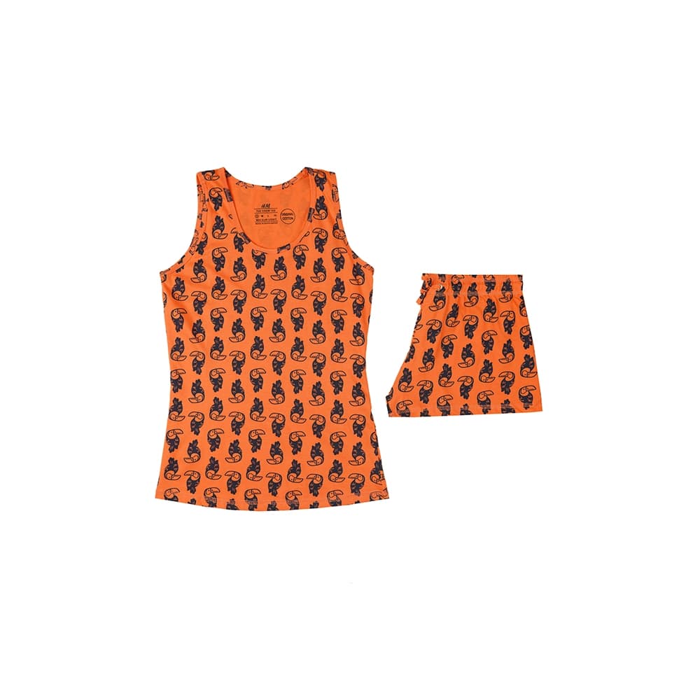 ست دو تیکه تاپ شورتک زنانه طرحدار برند H&M
