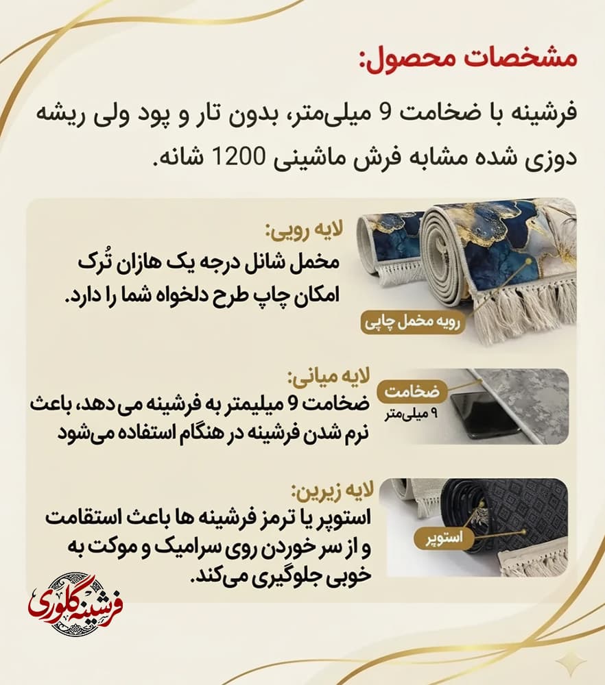 فرشینه اتاق گیمینگ طرح دسته بازی کد GG-0015 — تصویر ۲