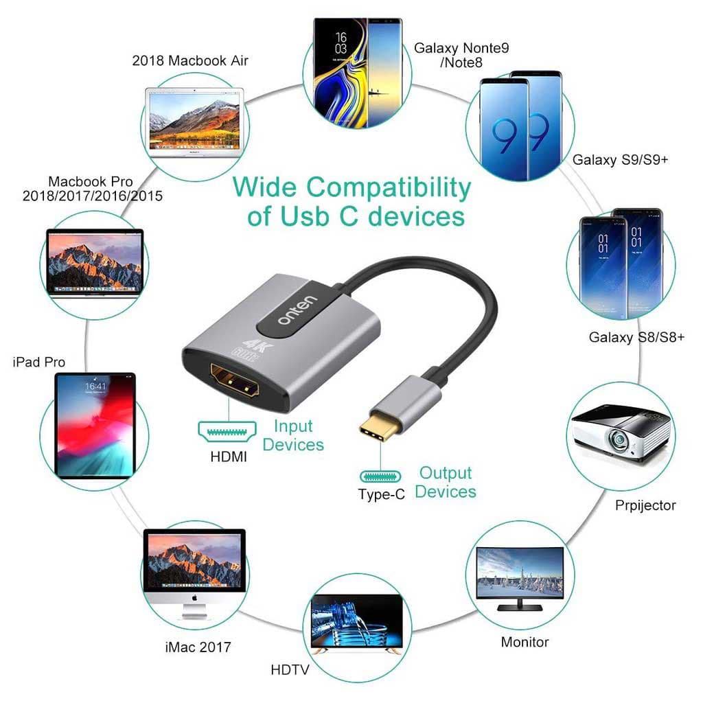تبدیل تایپ سی به HDMI 4K اونتن مدل ONTEN OTN-9587S — تصویر ۴