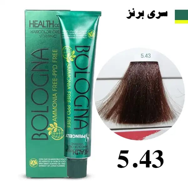 رنگ مو بدون آمونیاک بلونیا سری برنز شماره 5.43 Bologna