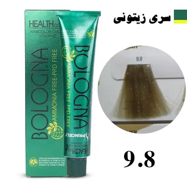رنگ مو بدون آمونیاک بلونیا سری زیتونی شماره 9.8 Bologna