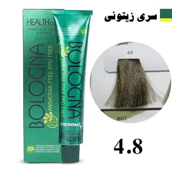 رنگ مو بدون آمونیاک بلونیا سری زیتونی شماره 4.8 Bologna