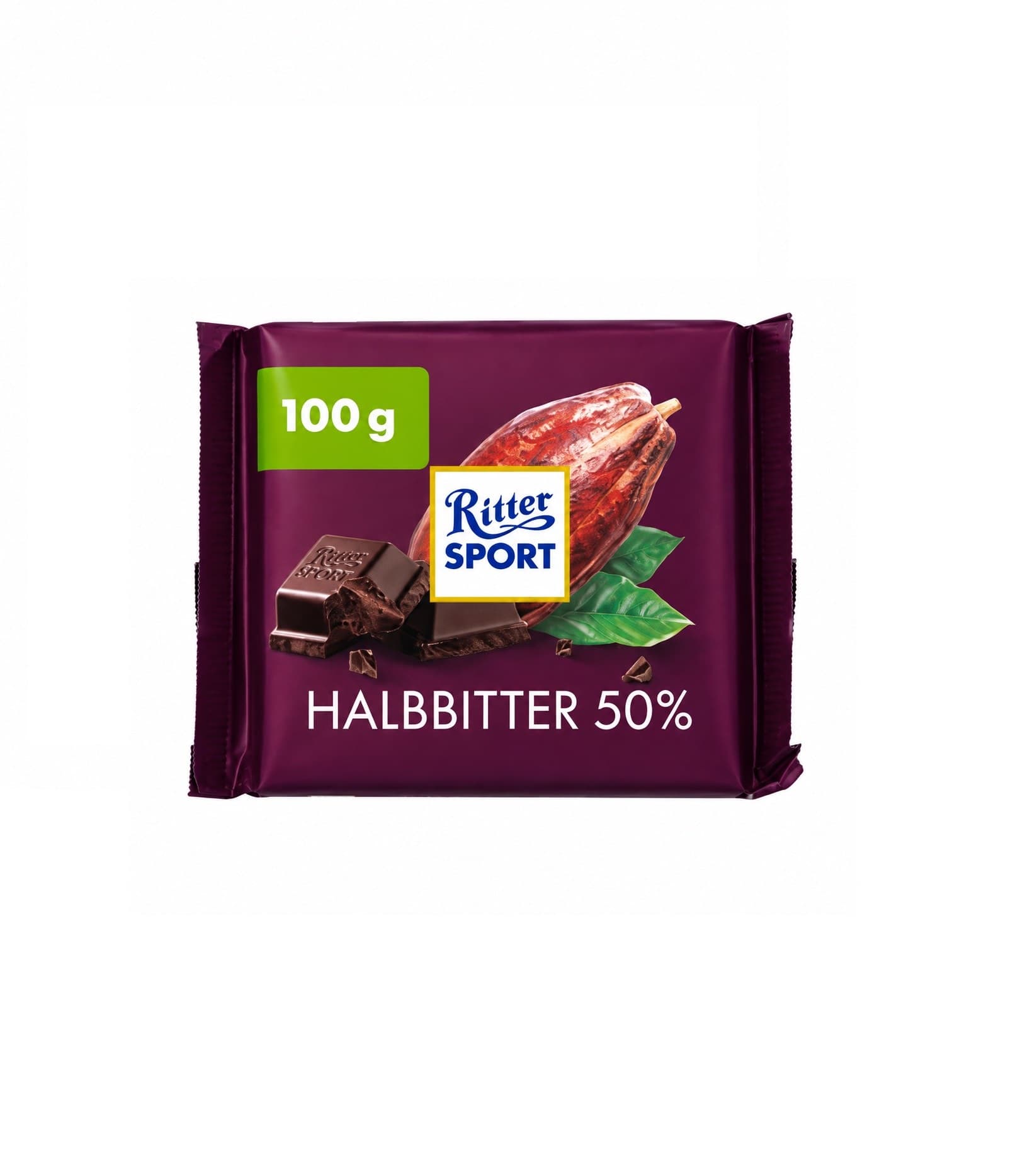 شکلات تلخ ریتر اسپرت ۵۰٪ | Ritter Sport Halbbitter 50% Cocoa
