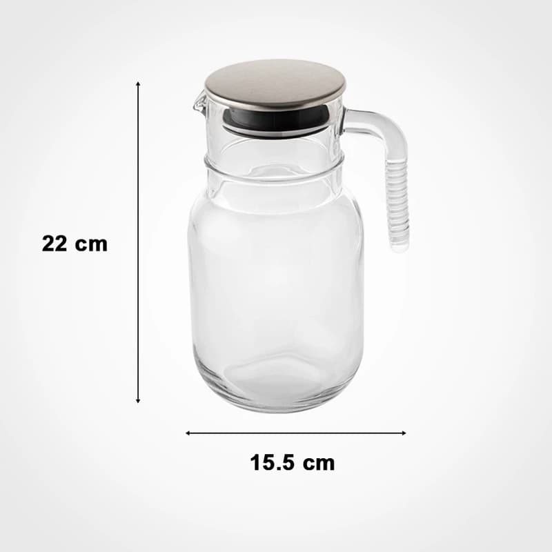پارچ لیمون شیاردار درب استیل 2376 — تصویر ۳