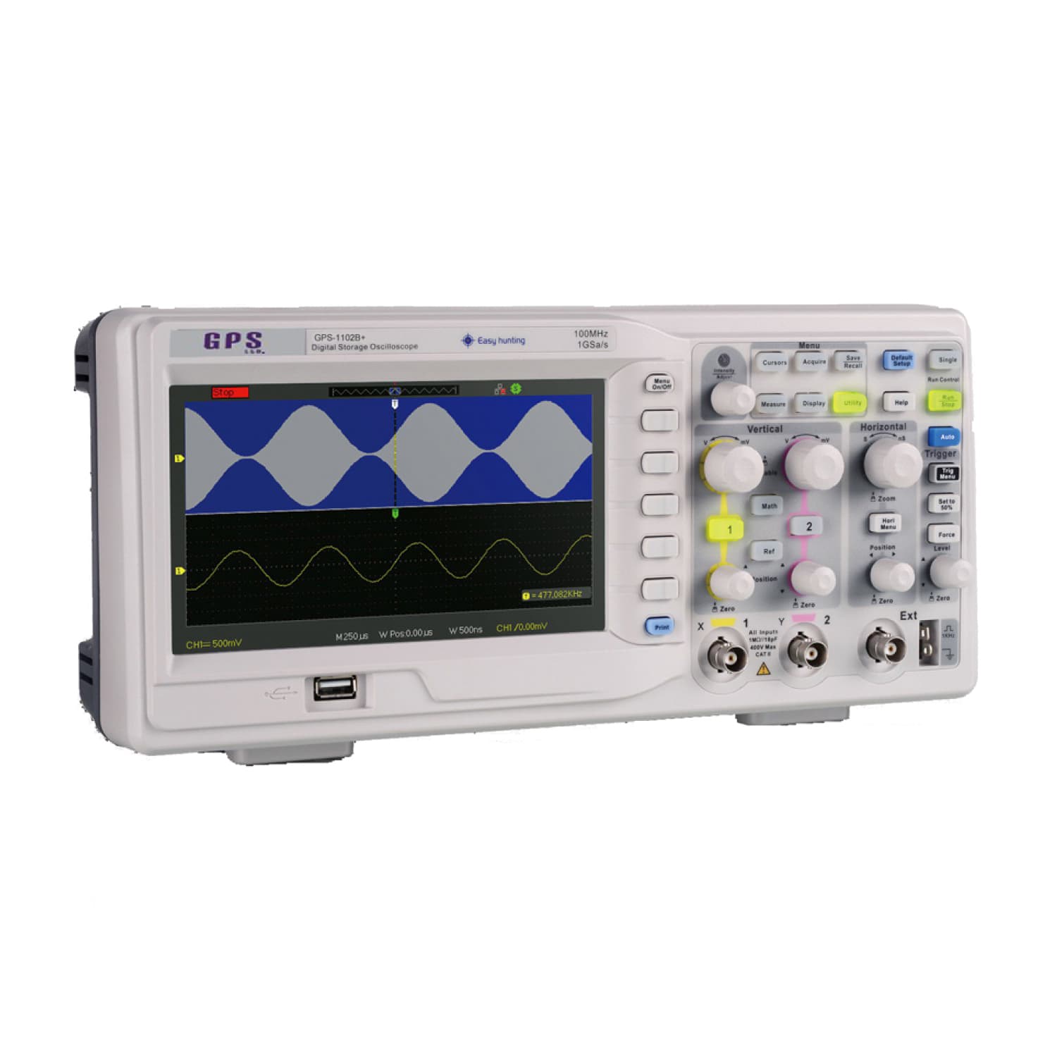 اسیلوسکوپ 100MHz دو کاناله جی‌پی‌اس مدل GPS-1102B Plus — تصویر ۳