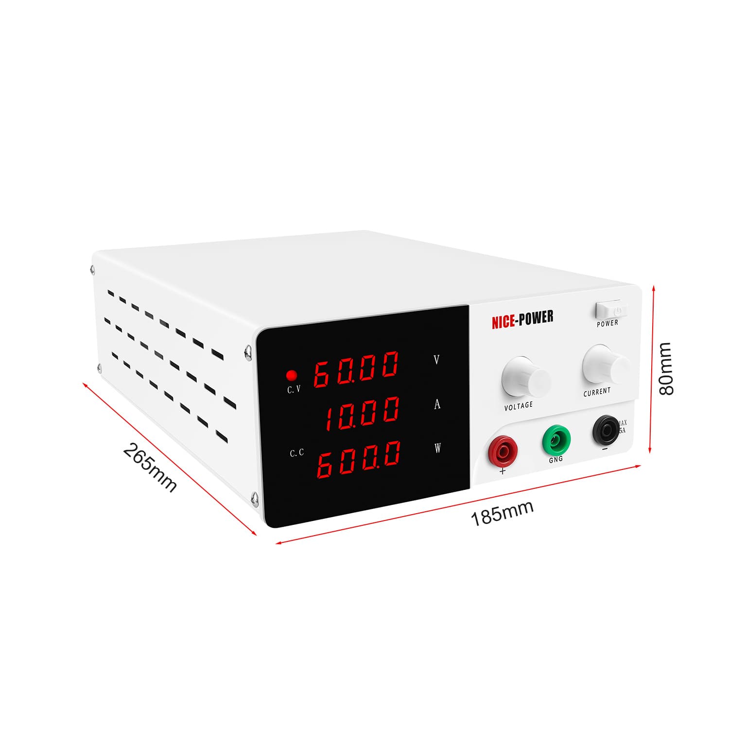 منبع تغذیه 60 ولت 10 آمپر نایس پاور مدل R-SPS6010 — تصویر ۳