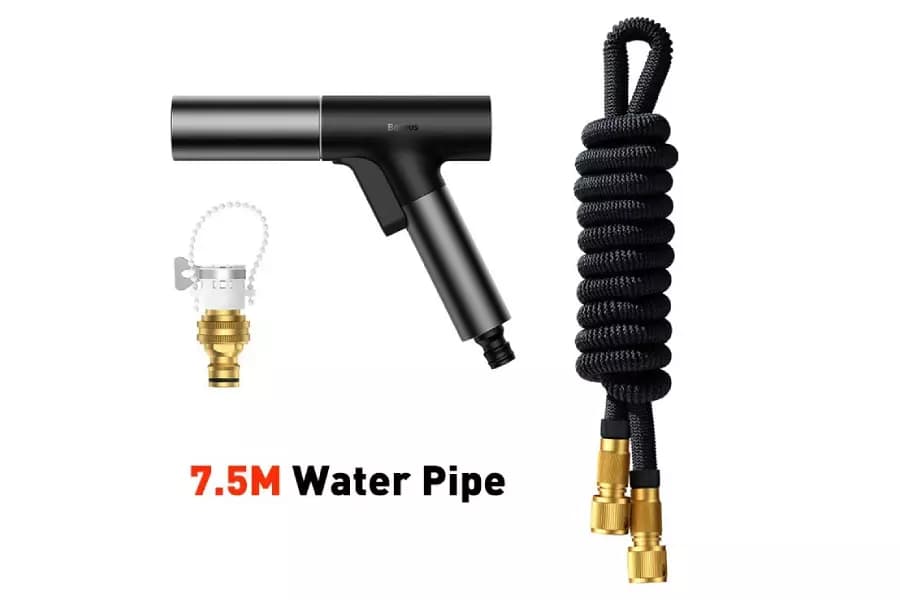 شلنگ و نازل کارواش Baseus GF5 Car Wash Spray Nozzle CPGF000001 طول 7.5 متری اورحینال پلمپ ارسال فوری