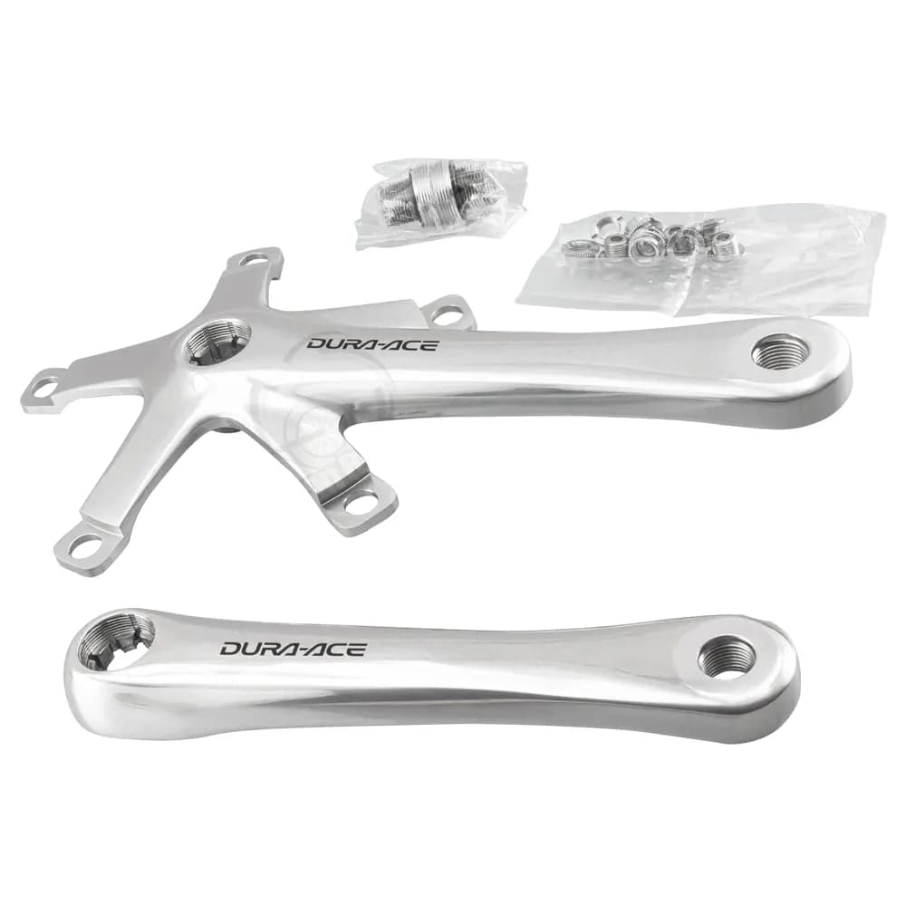 طبق قامه دوچرخه جاده شیمانو مدل Dura-Ace FC-7710 نقره‌ای (بدون سینی زنجیر) | Shimano On-road Bicycle Crankset Dura-Ace FC-7710 Silver (Without Chainring)