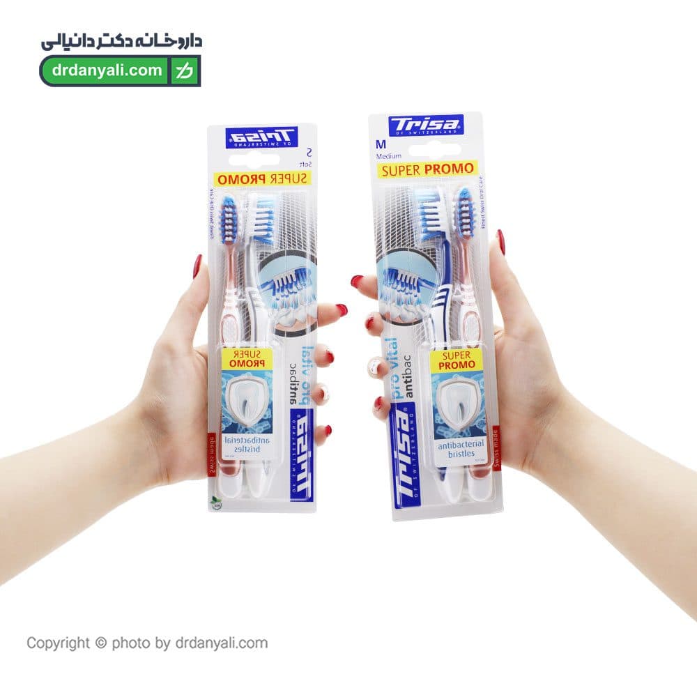 مسواک پرو ویتال آنتی باکتریال متوسط تریزا 2 عددی — تصویر ۲
