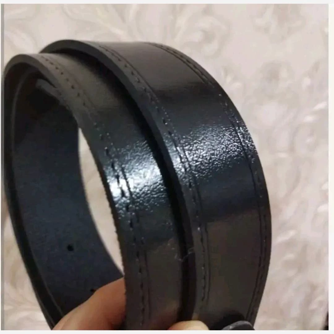 کمربند مردانه چرم صنعتی کلاسیک با سگک فلزی پهنای 3.5 سانتیمتر طول 120 سانتیمتر — تصویر ۱۱