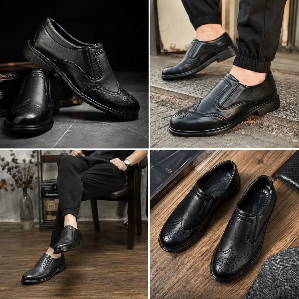 کفش مردانه رسمی هشترک کشی چرم راحتی روزمره با طراحی کلاسیک — تصویر ۱۲