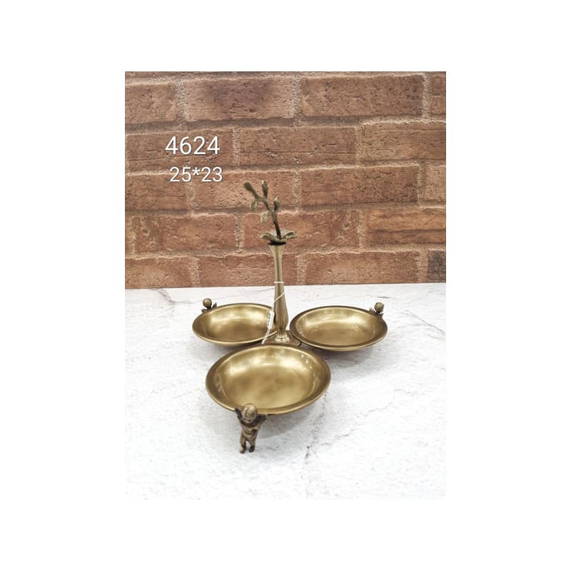 اردوخوری سه پیاله پایه فرشته برنجی 4624