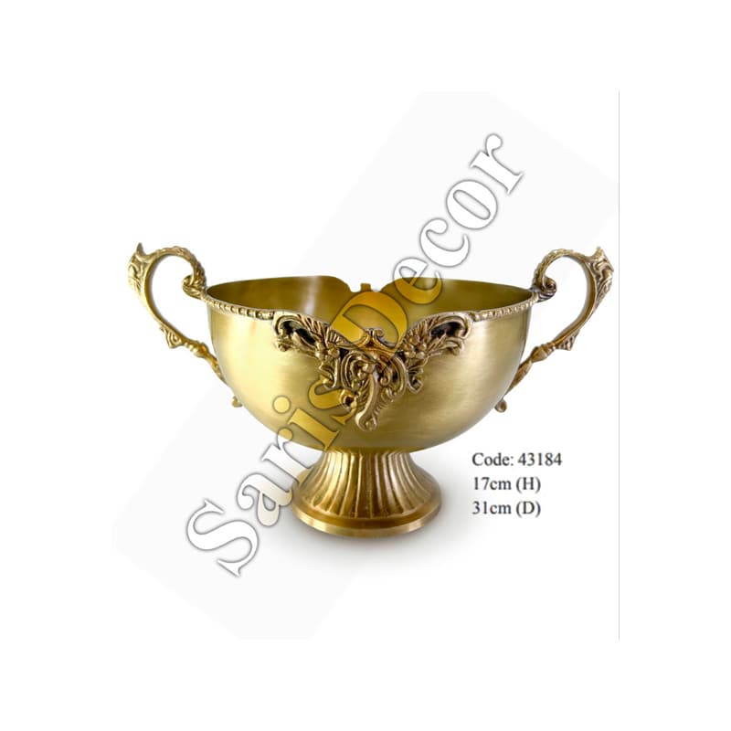 کاسه برنجی پایه دار طرح ترنج 43184 — تصویر ۲