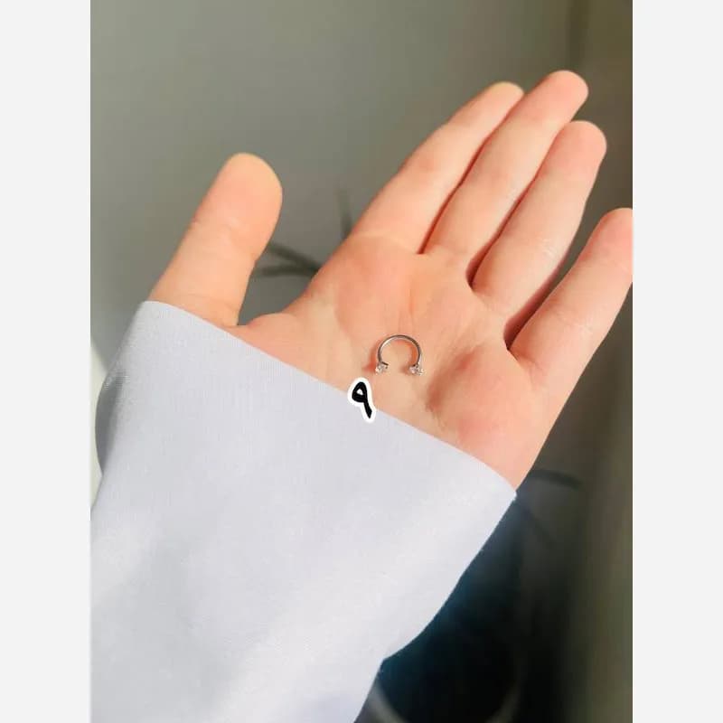 پیرسینگ گوش استیل رنگ نقره ای ضد حساسیت پیچی — تصویر ۵