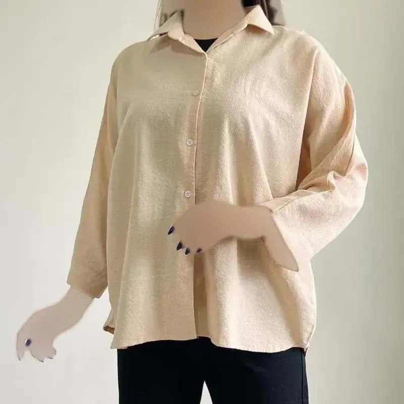 شومیز لینن خفاشی زنانه قد 67 سانت دور سینه 144 سانت کد 1365 — تصویر ۱۲