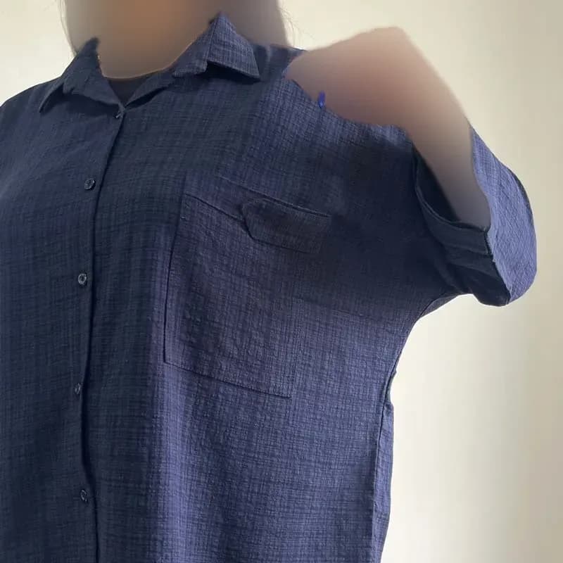 شومیز لینن خفاشی زنانه قد 67 سانت دور سینه 144 سانت کد 1365 — تصویر ۳