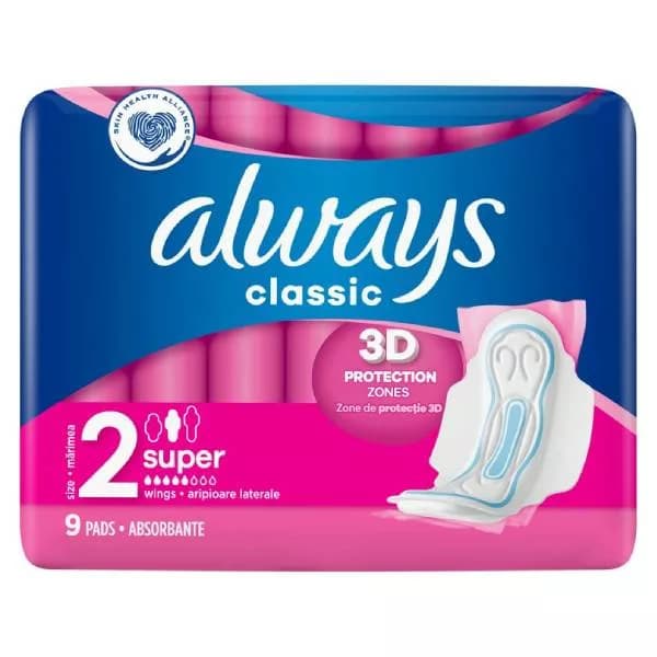 نوار بهداشتی 5 قطره الویز مدل 3D Protect / Super بسته 9 عددی