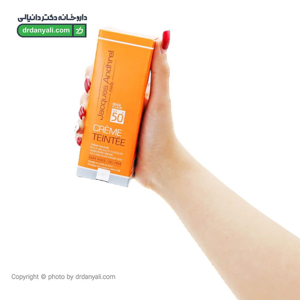 کرم ضد آفتاب SPF50 پوست چرب ژاک آندرل پاریس رنگی 50 میلی لیتر — تصویر ۲