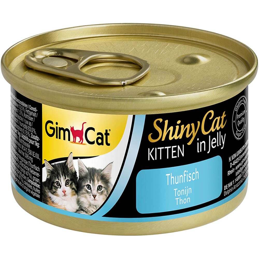 کنسرو بچه گربه جیم کت مدل ShinyCat طعم ماهی تن در ژله وزن ۷۰ گرم