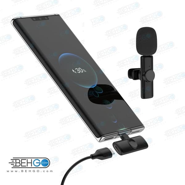 میکروفون یقه ای بیسیم گوشی موبایل تایپ سی مدل K11 Type C دو میکروفون — تصویر ۷