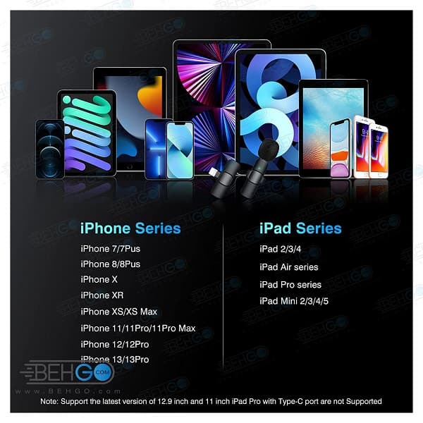 میکروفون یقه ای بیسیم گوشی موبایل اپل ایفون مدل K9 iphone — تصویر ۶