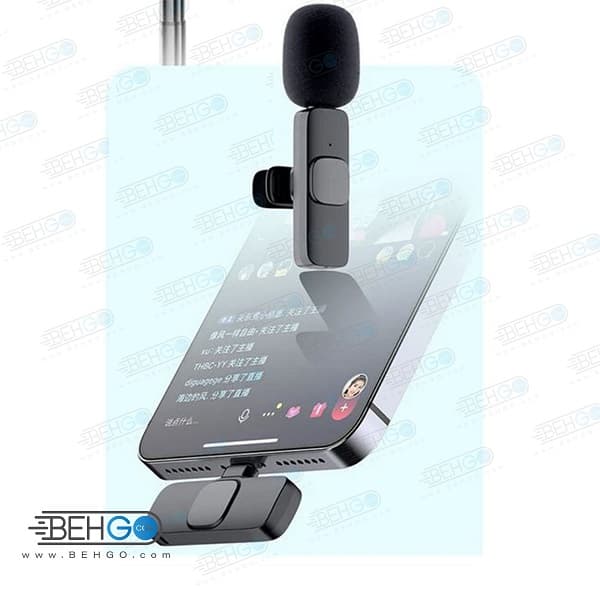 میکروفن یقه ای بی سیم مدل K9 Dual Type-C بسته 2 عددی (دو تا میکروفن و تبدیل لایتنینگ آیفون) اصلی — تصویر ۲