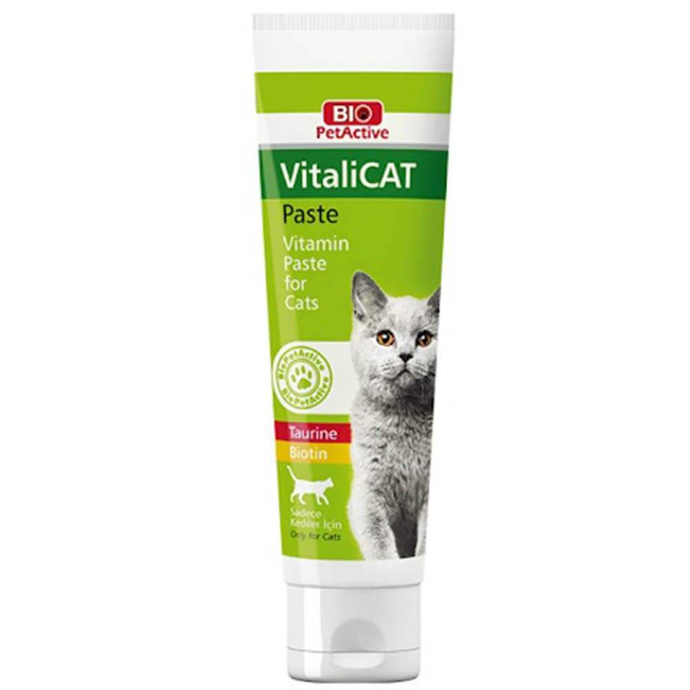 خمیر مولتی ویتامین گربه بالغ بایوپت اکتیو مدل VitaliCat حجم ۱۰۰ میلی لیتر