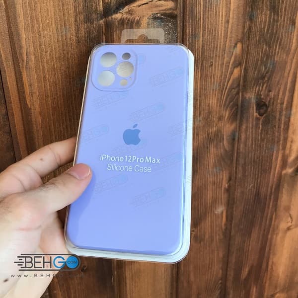 قاب ایفون 12 پرو مکس کاور سیلیکونی اپل با محافظ لنز دوربین گوشی ایفون Silicone iPhone 12 Pro max — تصویر ۵