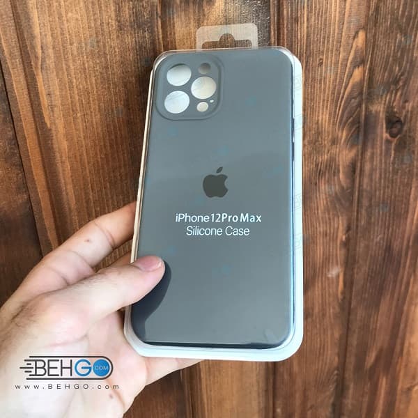 قاب ایفون 12 پرو مکس کاور سیلیکونی اپل با محافظ لنز دوربین گوشی ایفون Silicone iPhone 12 Pro max — تصویر ۲