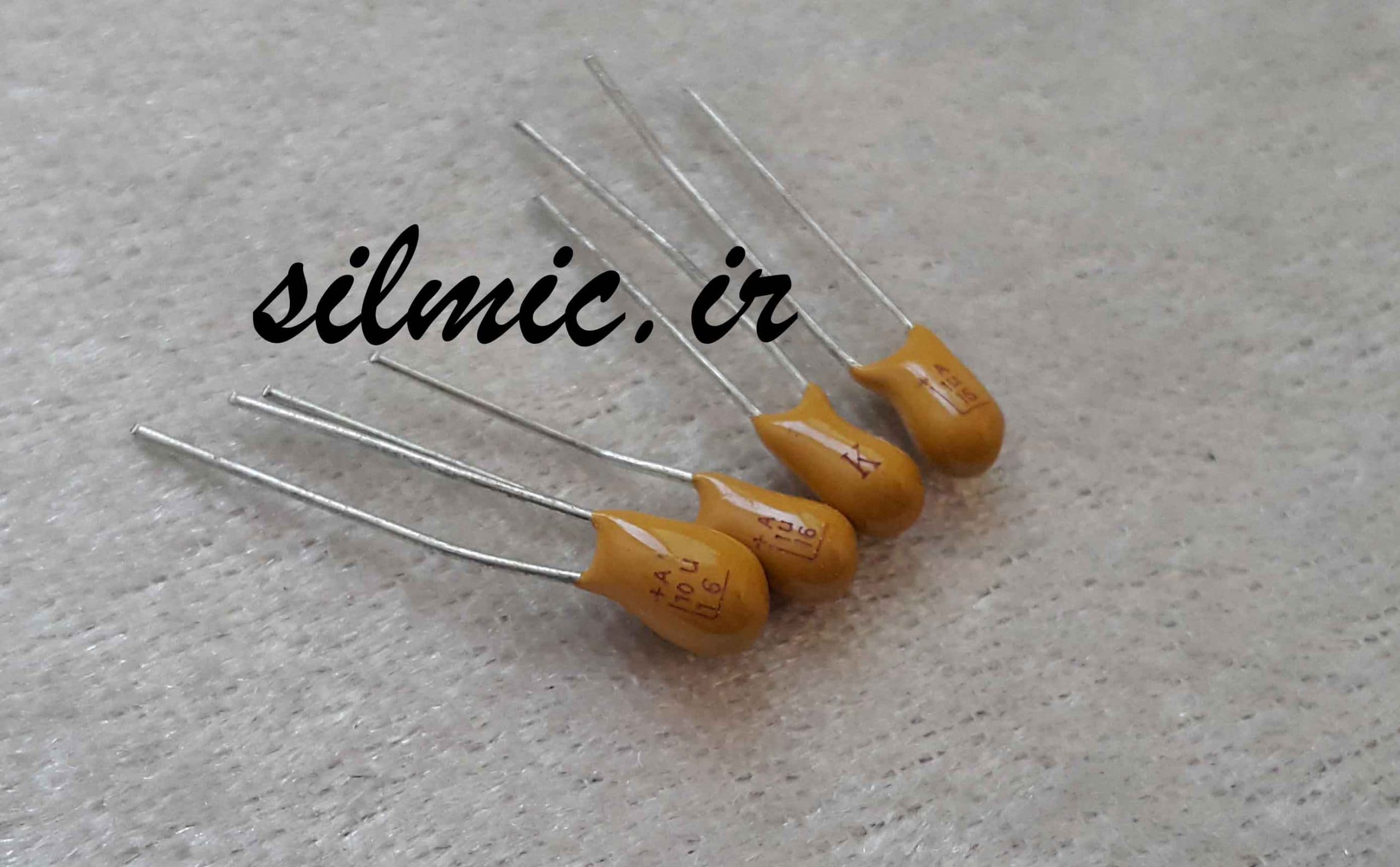 خازن تانتال 10 میکرو فاراد 16 ولت AVX آمریکا سری حرفه ای TAP دمای کاری 125 — تصویر ۲