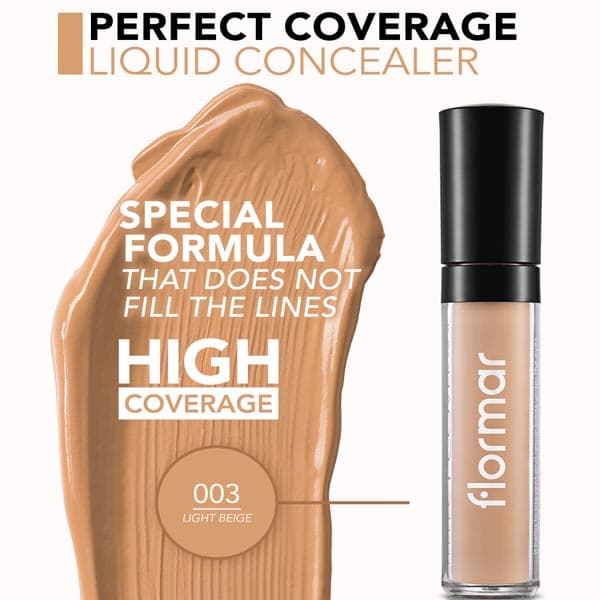 کانسیلر مایع فلورمار مدل Perfect Coverage رنگ Light Beige شماره 003 — تصویر ۲