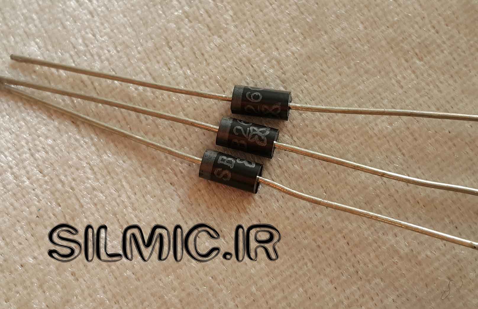 دیود شاتکی SB260 ساخت VISHAY با توان 2 آمپر و 60 ولت با فرکانس کاری بالا