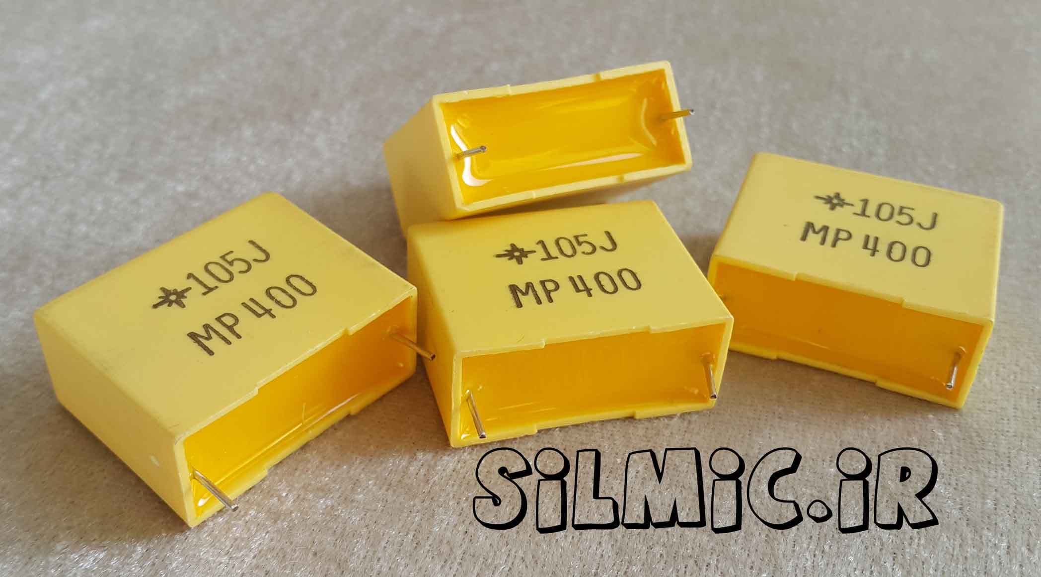 خازن 1 میکرو فاراد 400 ولت تایوانی از نوع پلی پرو پیلن متالیزه شده MKP — تصویر ۲