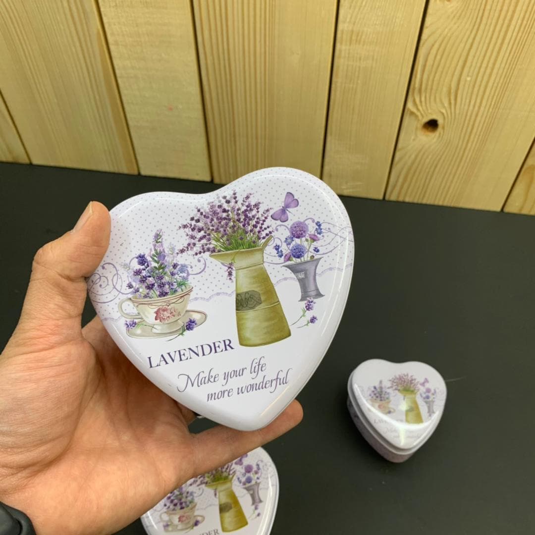 قوطی فلزی طرح قلب مدل Lavender کد ۵۱۴ — تصویر ۲