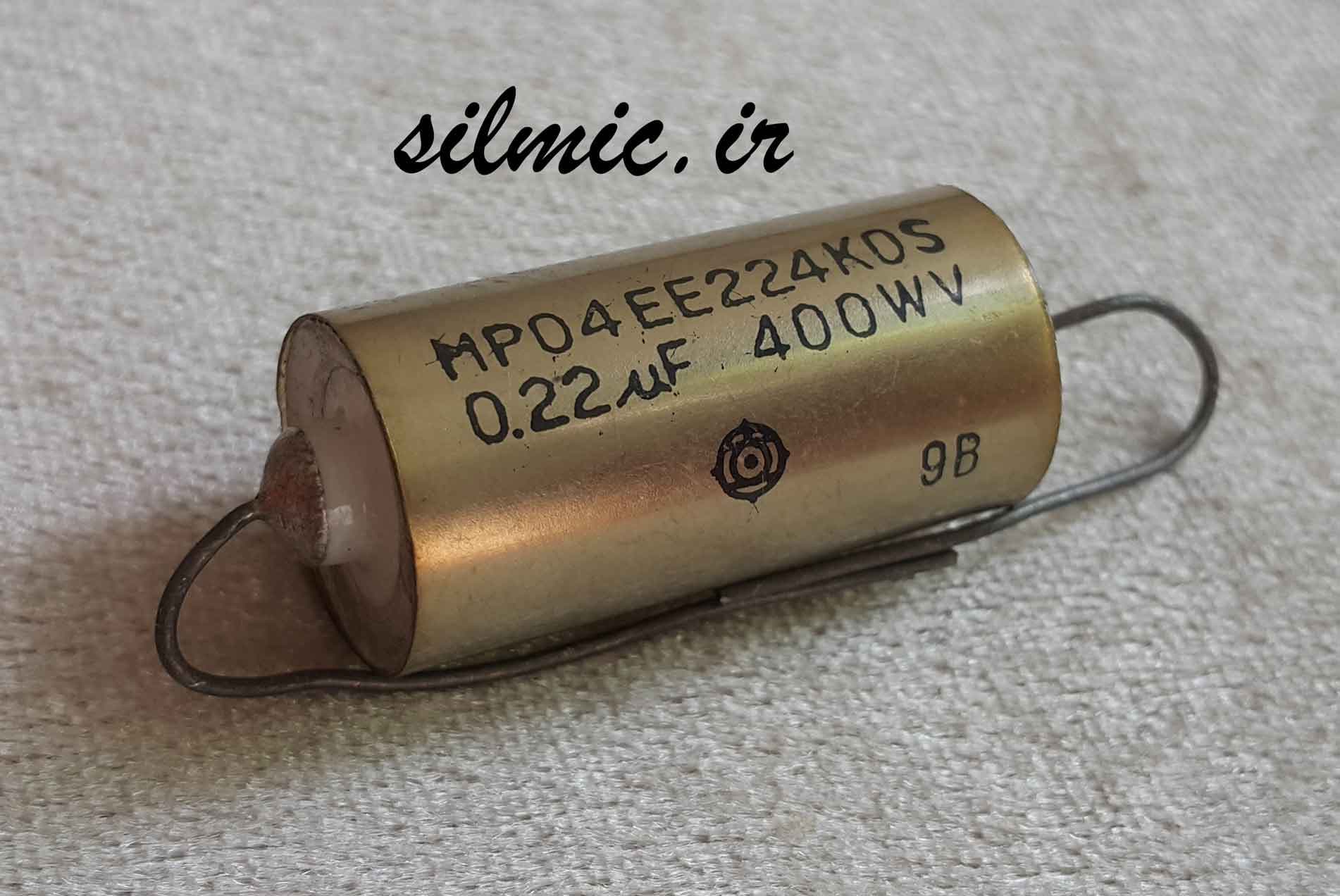 خازن اکسیال 220 نانو فاراد 400 ولت HITACHI ژاپن سری MPO4EE — تصویر ۲