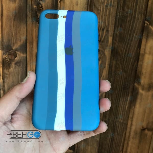 قاب گوشی آیفون 7 پلاس و ایفون 8 پلاس کاور سیلیکونی رنگین کمان با محافظ لنز دوربین iPhone 7 plus / Iphone 8 Plus — تصویر ۲