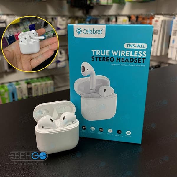 هدفون بی سیم هندزفری بلوتوثی سلبریت مدل TWS-W11 — تصویر ۳