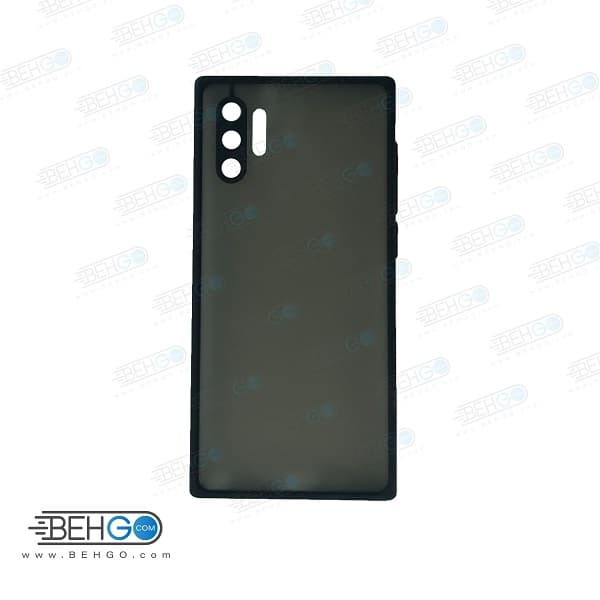 قاب Note 10 Plus کاور محافظ نوت 10 پلاس گارد مدل پشت مات اصلی با برجستگی لنز دوربین دور سیلیکونی گوشی سامسونگ Note 10 Plus