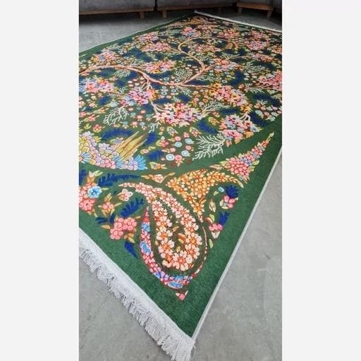 فرش ماشینی چاپی | فرشینه هازان ترک سبز 023 (پس کرایه) — تصویر ۷