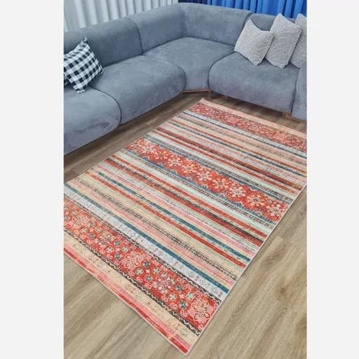 فرش ماشینی چاپی | فرشینه مخمل طرح مراکشی سنتی (پس کرایه) — تصویر ۸
