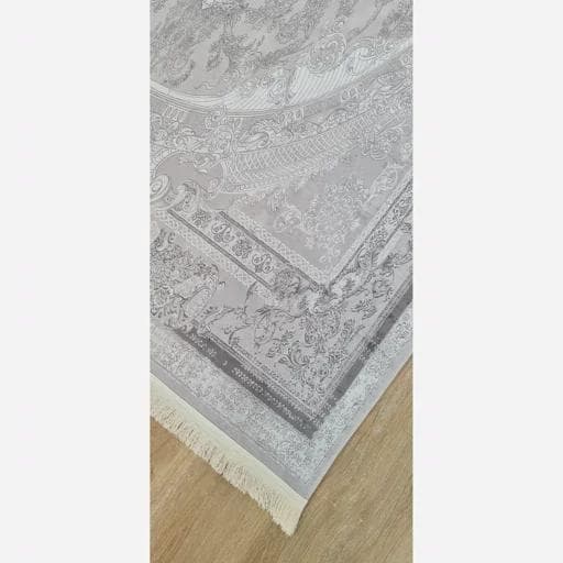 فرش ماشینی چاپی | فرشینه مخمل طرح طوسی وینتیج لوکسینو (پس کرایه) — تصویر ۳