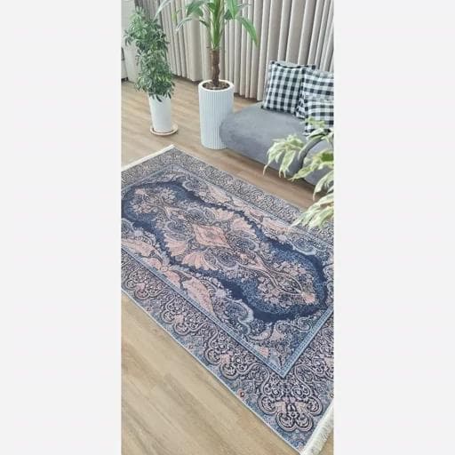 فرش ماشینی چاپی | فرشینه هازان ترک ضد پرز استوپ دار کدh315 (پس کرایه) — تصویر ۳