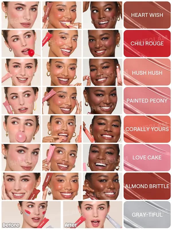 رژگونه مایع مات پد دار شیگلم رنگ Squeeze & Dot matte blush paint- Hush Hush — تصویر ۳